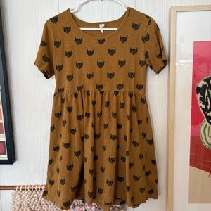 Rylee + Cru Brown Short Sleeve Dress with Black Fox Print women’s small